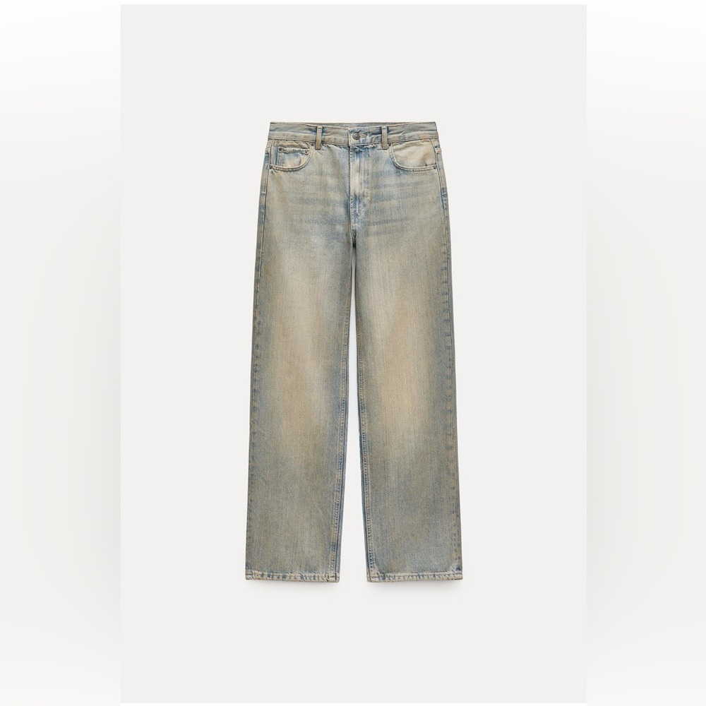 Zara Faded Blue Relaxed Boyfriend Jeans